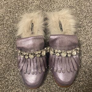 Zara furry mules